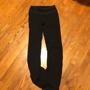 Black leggings with grey waist trim